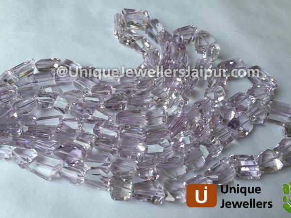 Pink Amethyst Faceted Nugget Beads